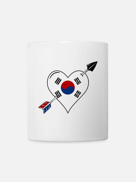 Corée du Sud Flag Heart Love - Mug blanc - blanc