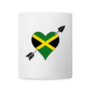 Jamaika Flagge Herz Liebe - Tasse - Weiß - Vorne