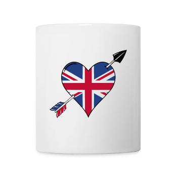 USA Britische Flagge Flagge Herz Liebe - Tasse - Weiß - Vorne