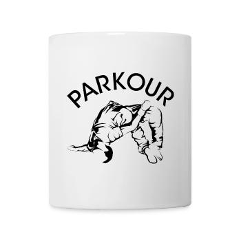 Parkour Backflip Freerunning Symbol Logo Graphic - Mug - white - Front