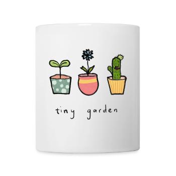 Petits pots de fleurs de jardin - Mug blanc - blanc - Devant