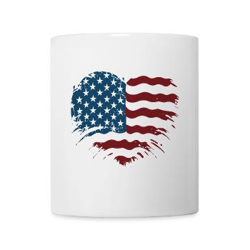 Heartflag Grunge Americana - Mug - white - Front