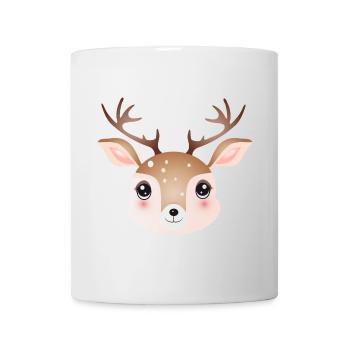 cute deer head in cute comic style - Mug - white - Front