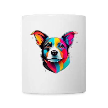 colorful dog face - Mug - white - Front
