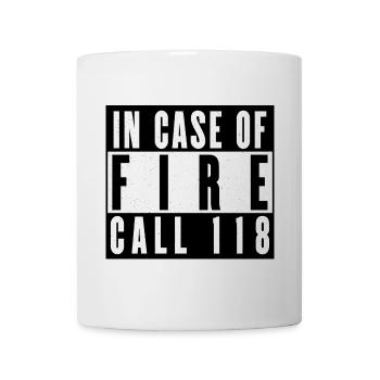 Feueralarm Notruf Design - Tasse - Weiß - Vorne