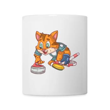 Curling Cat - Mug - white - Front