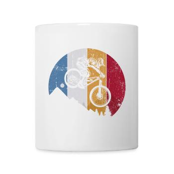 Dual MTB Silhouette Across Stripes - Mug - white - Front
