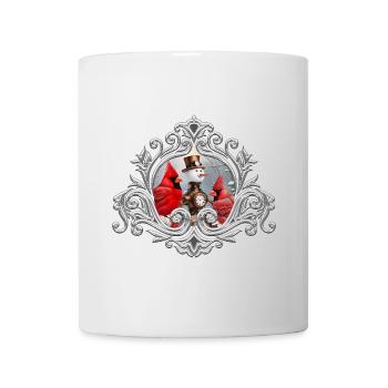 Wunderbarer Steampunk Schneemann mit Vögeln - Tasse - Weiß - Vorne