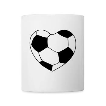 Herz Fußball - Tasse - Weiß - Vorne