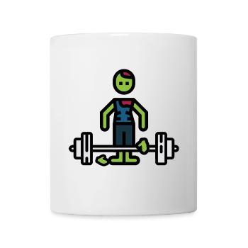 Lustiges T-Shirt für das Fitnessstudio. Kreuzheben - Tasse - Weiß - Vorne