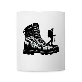 Drawing Hiker Mountain Hiking Shoe - Mug - white - Front