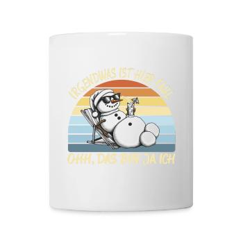 Irgendwas ist hier faul Schneemann - Tasse - Weiß - Vorne
