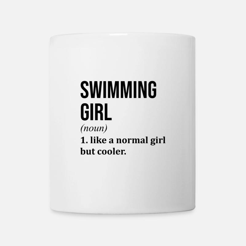Schwimmendes Mädchen Lustiges Zitat - Tasse - Weiß