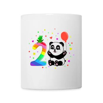 Deuxième anniversaire 2ème année Panda cadeau mignon - Mug blanc - blanc - Devant