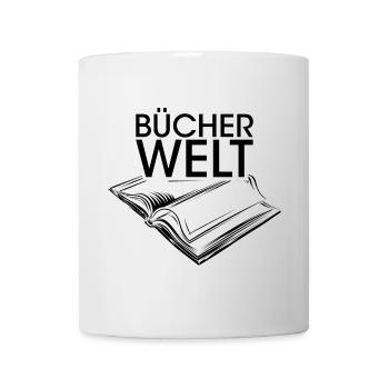 Bücherwelt Symbol Logo icon Lesen Leser Buch Welt - Tasse - Weiß - Vorne