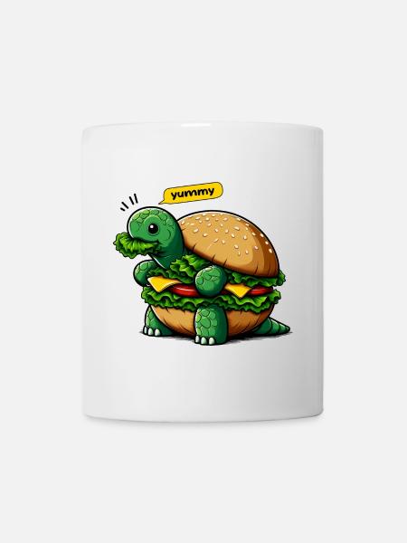Turtle Burger Funny Animals - Mug - white