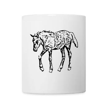 Pferde T-shirt Geschenk Reiter  - Tasse - Weiß - Vorne