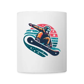 Dynamic Snowboarder Motion Illustration - Mug - white - Front