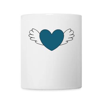 blue heart with wings valentine's day - Mug - white - Front
