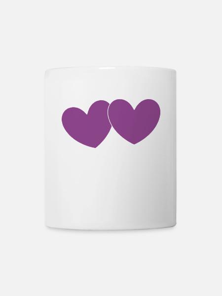 Valentinstag Herz violett Paare - Tasse - Weiß