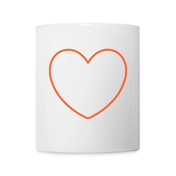 Orange on black heart outline - Mug - white - Front