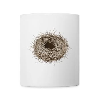 Nid d’oiseau vide ou panier de Pâques pour le printemps - Mug blanc - blanc - Devant