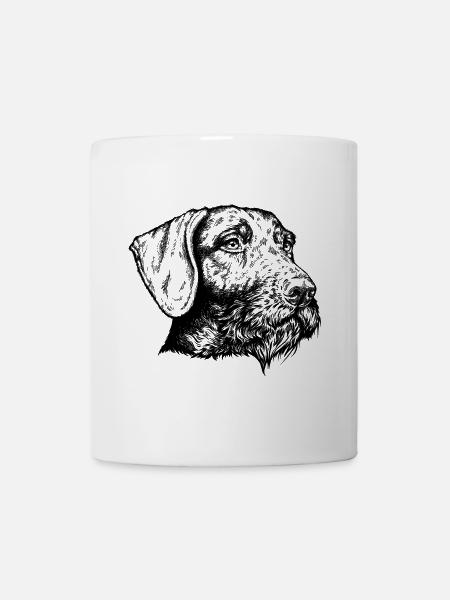 Deutsch Drahthaar Portrait - Tasse - Weiß
