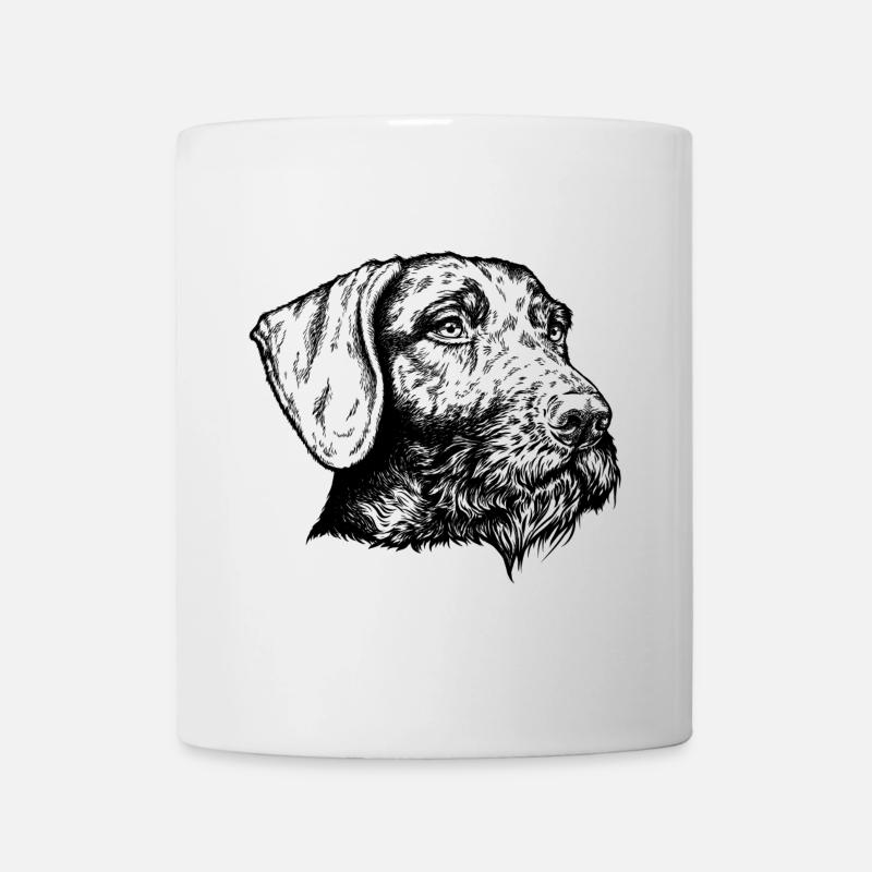 Deutsch Drahthaar Portrait - Tasse - Weiß