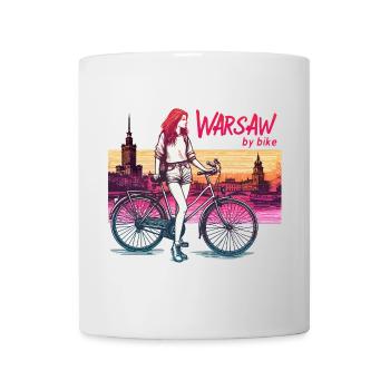 Warschau Fahrrad Mädchen Illustration - Tasse - Weiß - Vorne
