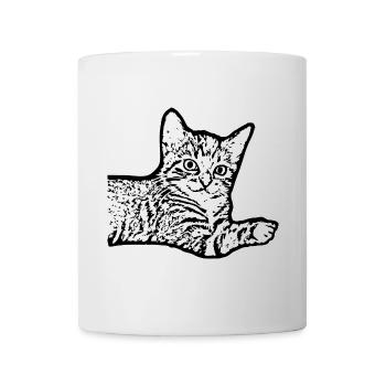 Katze schwarz Katzenbaby Kätzchen  - Tasse - Weiß - Vorne