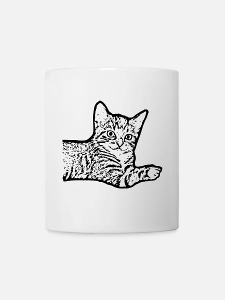 Chat Noir Chaton Chaton - Mug blanc - blanc