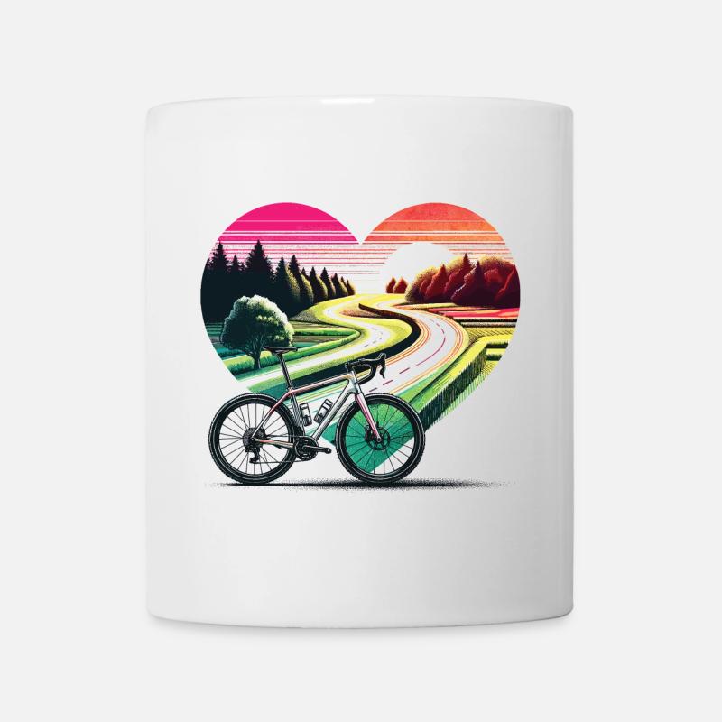 Sonnenuntergang Herz Regenbogenstraße - Tasse - Weiß