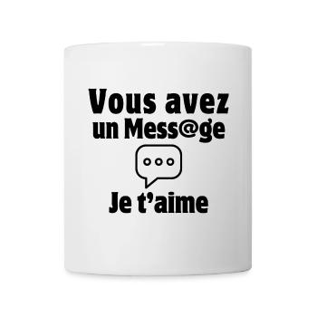 Nachricht, SMS, Valentinstag, Ich liebe dich - Tasse - Weiß - Vorne
