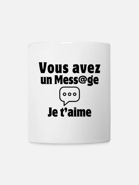 message, SMS, saint-valentin, je t'aime - Mug blanc - blanc