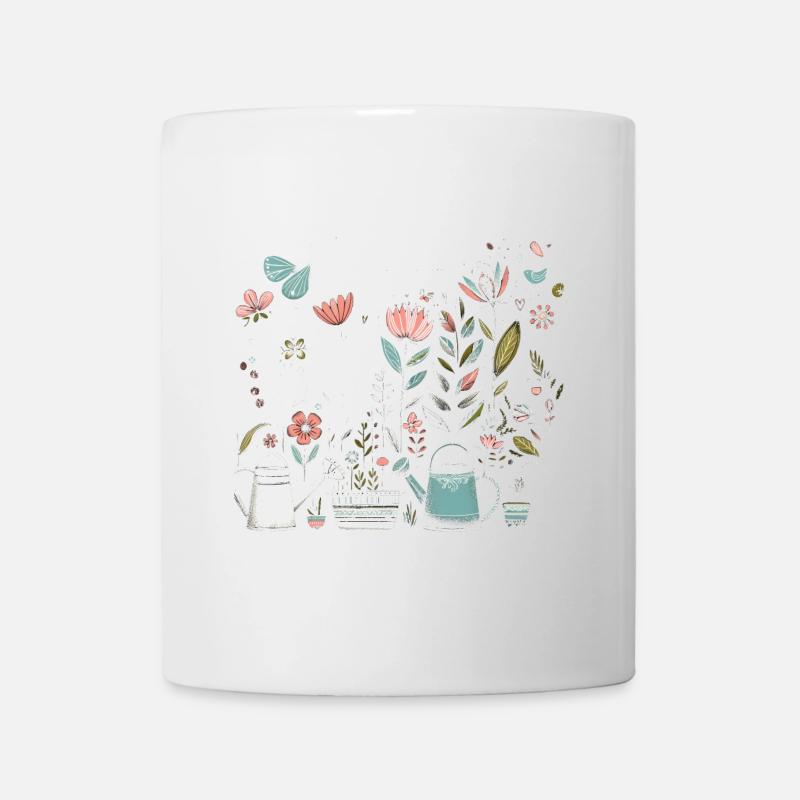 let it grow frühling blumen gartenliebe - Tasse - Weiß