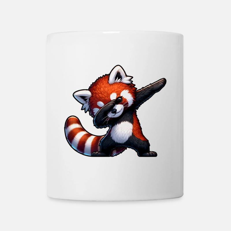 Red Panda Dab – Motif de danse kawaii - Mug blanc - blanc