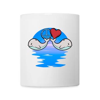 Baby Whale Fish Marine Mammal Kids Peace - Mug - white - Front