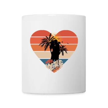 Sonnenuntergang LiebesKuss Herzdesign - Tasse - Weiß - Vorne
