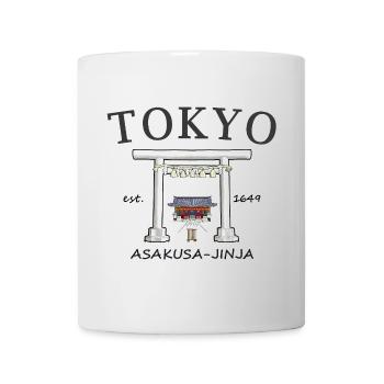 Tokyo, Japan, Torii Asakusa- jinja Hand Drawing - Mug - white - Front