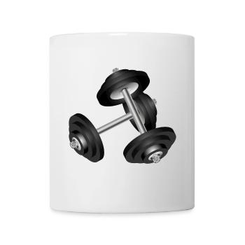 Motif d’haltères pour les amateurs de fitness et de gym - Mug blanc - blanc - Devant