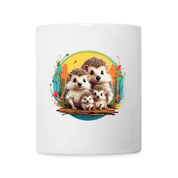 Liebenswerte kleine Igelfamilie Familienband - Tasse - Weiß - Vorne