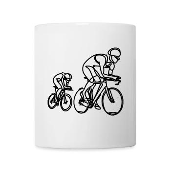 Road Cyclist Drawing - Mug - white - Front