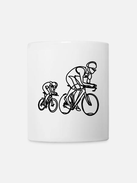 Rennradfahrer Zeichnung - Tasse - Weiß