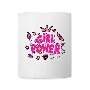 Girl Power Pink Neon Typography - Mug - white - Front
