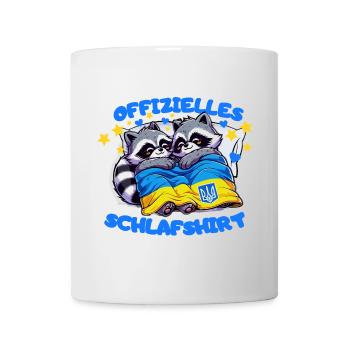 Offizielles Schlafshirt, Waschbären der Ukraine - Tasse - Weiß - Vorne