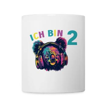 Koala Koalabär 2 Geburtstag mit Kopfhörer Musik - Tasse - Weiß - Vorne