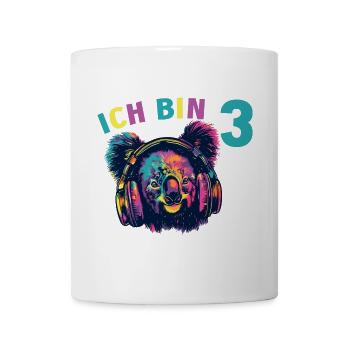 Koala Koalabär 3 Geburtstag Kopfhörer Musik - Tasse - Weiß - Vorne