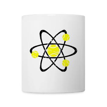 Conception de balle de tennis avec logo de physique atomique de tennis - Mug blanc - blanc - Devant