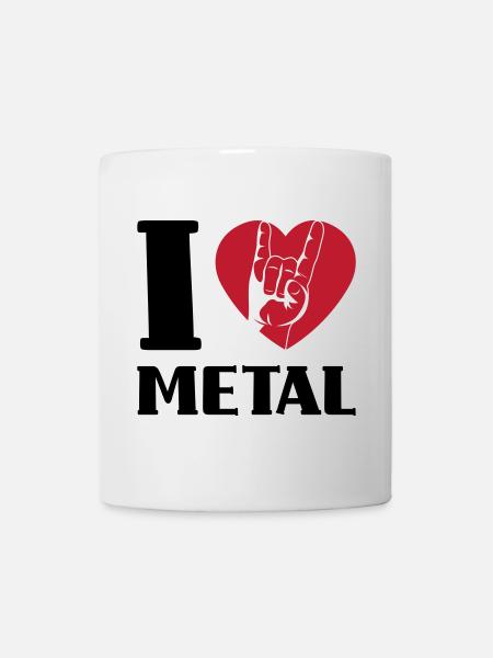 I love metal - Mug - white