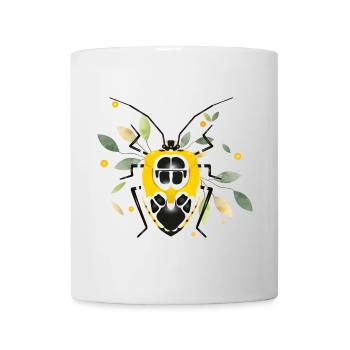 Runibia decorata Creepy Crawly Yellow Black with Foliage - Mug - white - Front